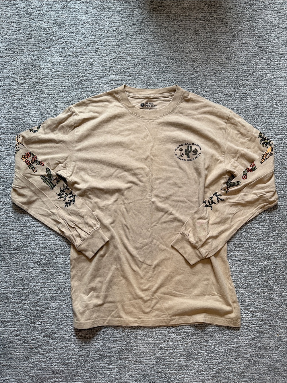 Parks Project Tan Long Sleeve Desert Cactus Graphic Tee
